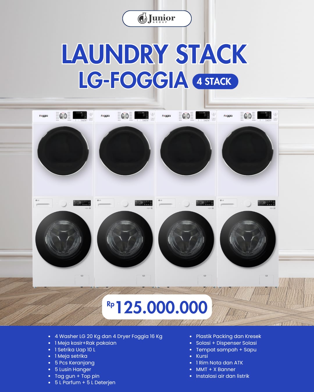 paket usaha laundry LG Foggia 4 Stack - tokoperalatanlaundry